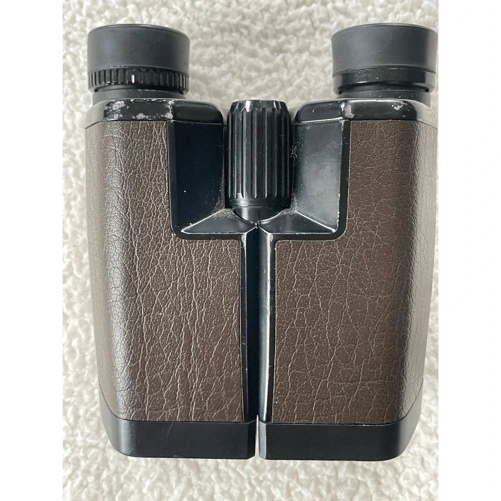 Nikon Compact Binoculars Brown‎ Vintage Textured Leatherette Rainbow Trim